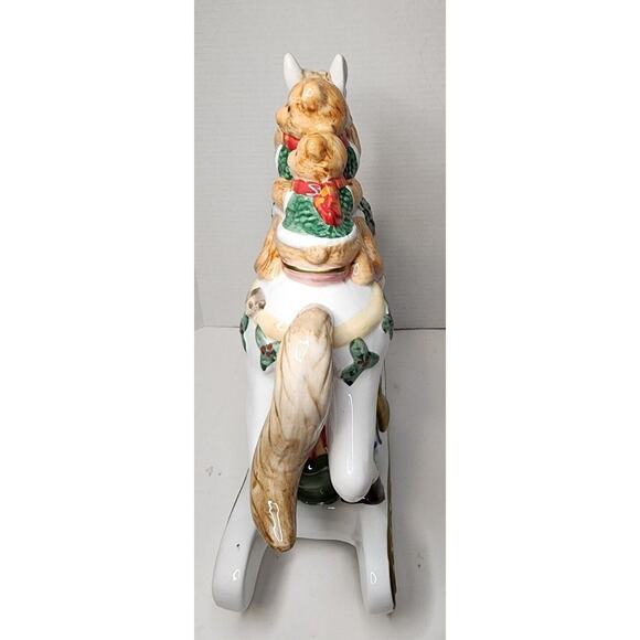 Musial Rocking Horse BEALS PALAIS ROYAL STAGE CHRISTMAS BEARS LARGE PORCELAIN - Picture 9 of 16